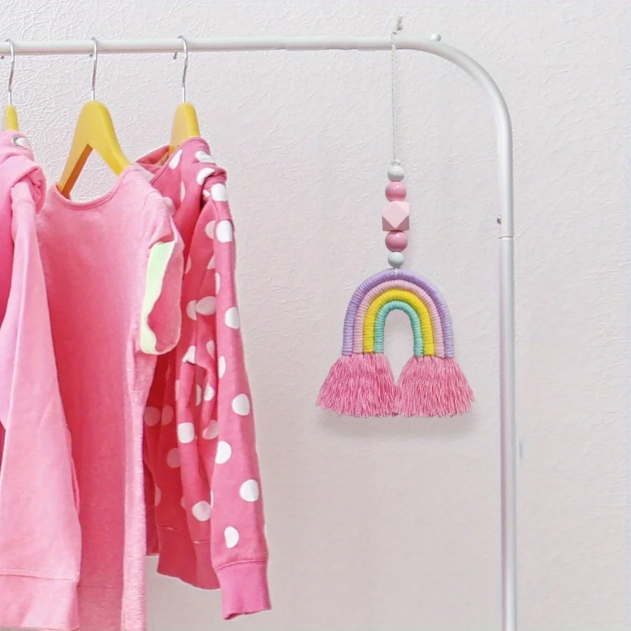 Home Textiles Usa - Rainbow Wind Chimes Weaving Miniature Hanging