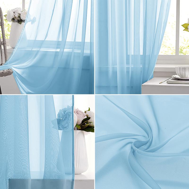 Light Blue Solid Sheer Voile W - Curtain Sheer Voile review and price