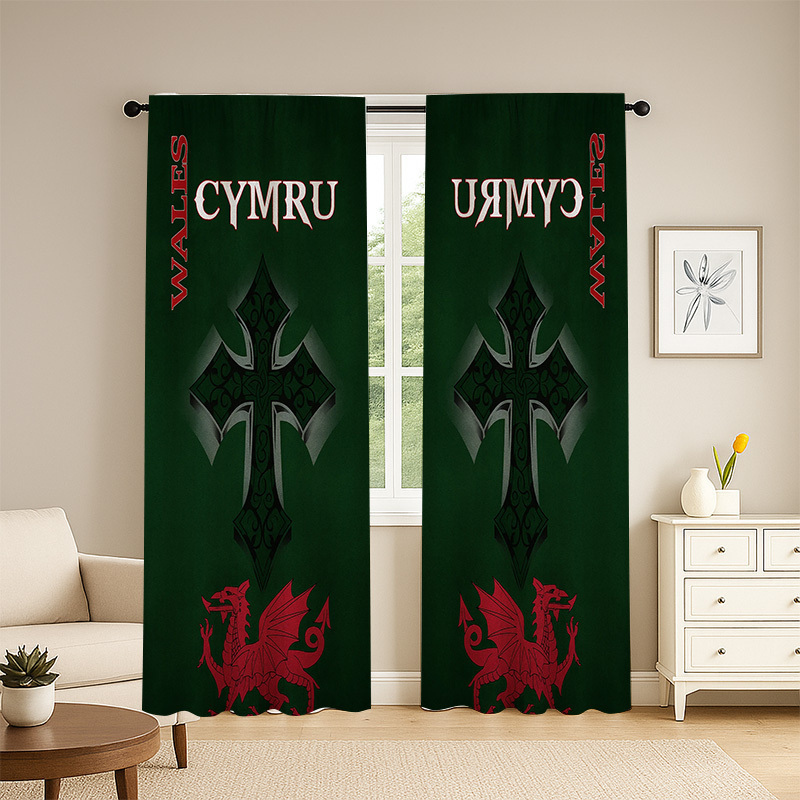 Welsh Dragon Curtain Cymru Cel - Home Textiles Uk review and price