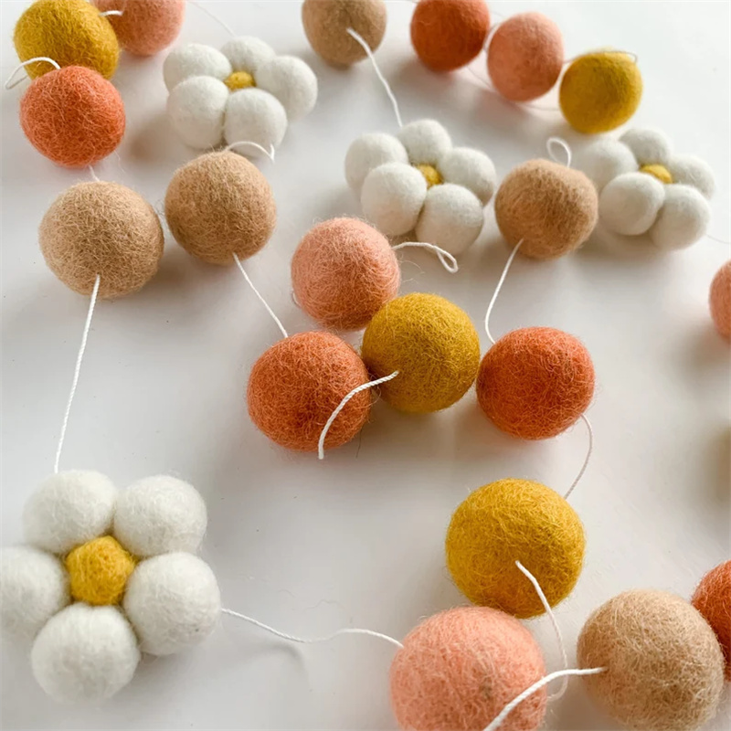 Ins Wool Felt Balls Daisy Flow - Home Textiles Usa review and price
