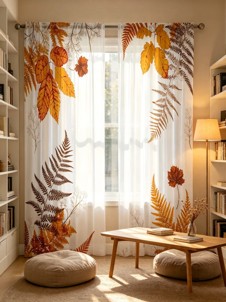 2PCS Digital Print Sheer Curta - Curtain Sheer Voile review and price