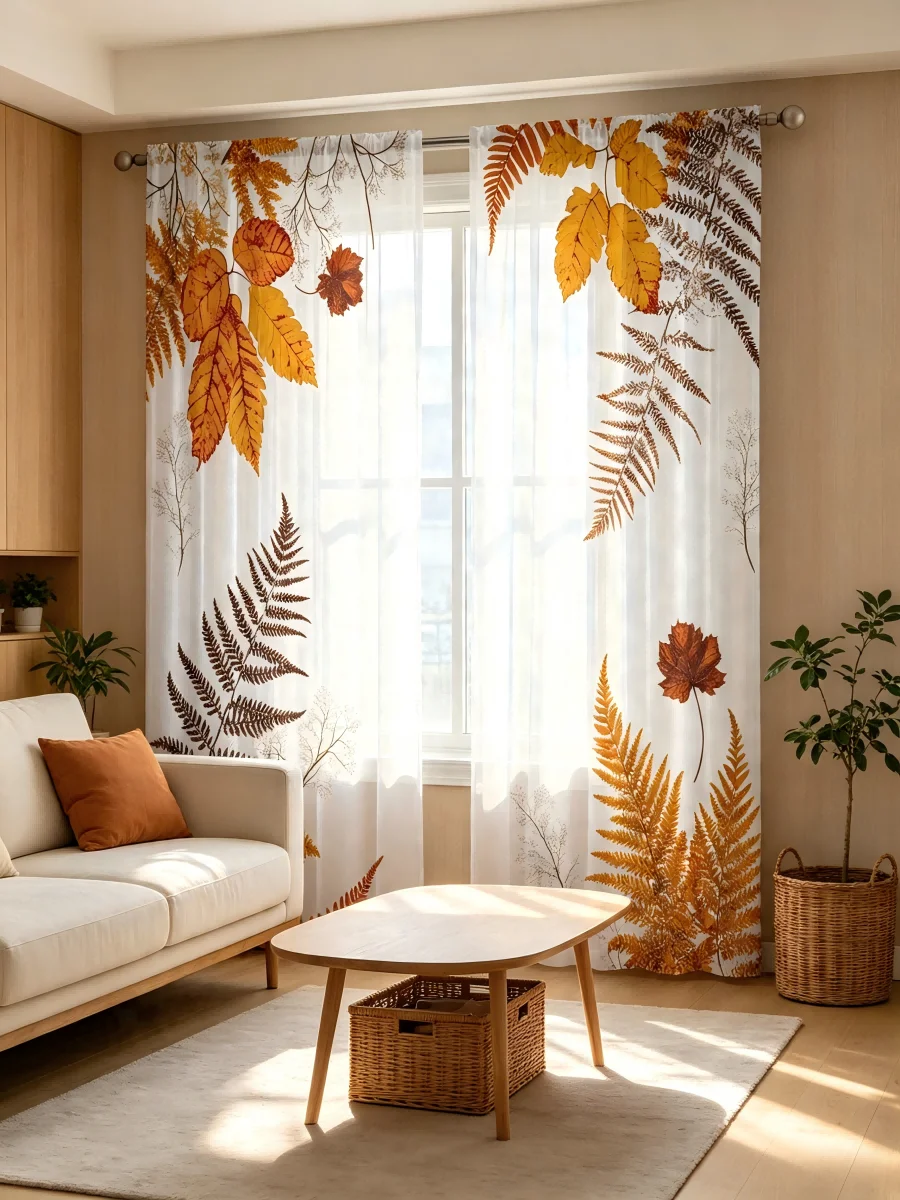 2PCS Digital Print Sheer Curta - Curtain Sheer Voile review and price