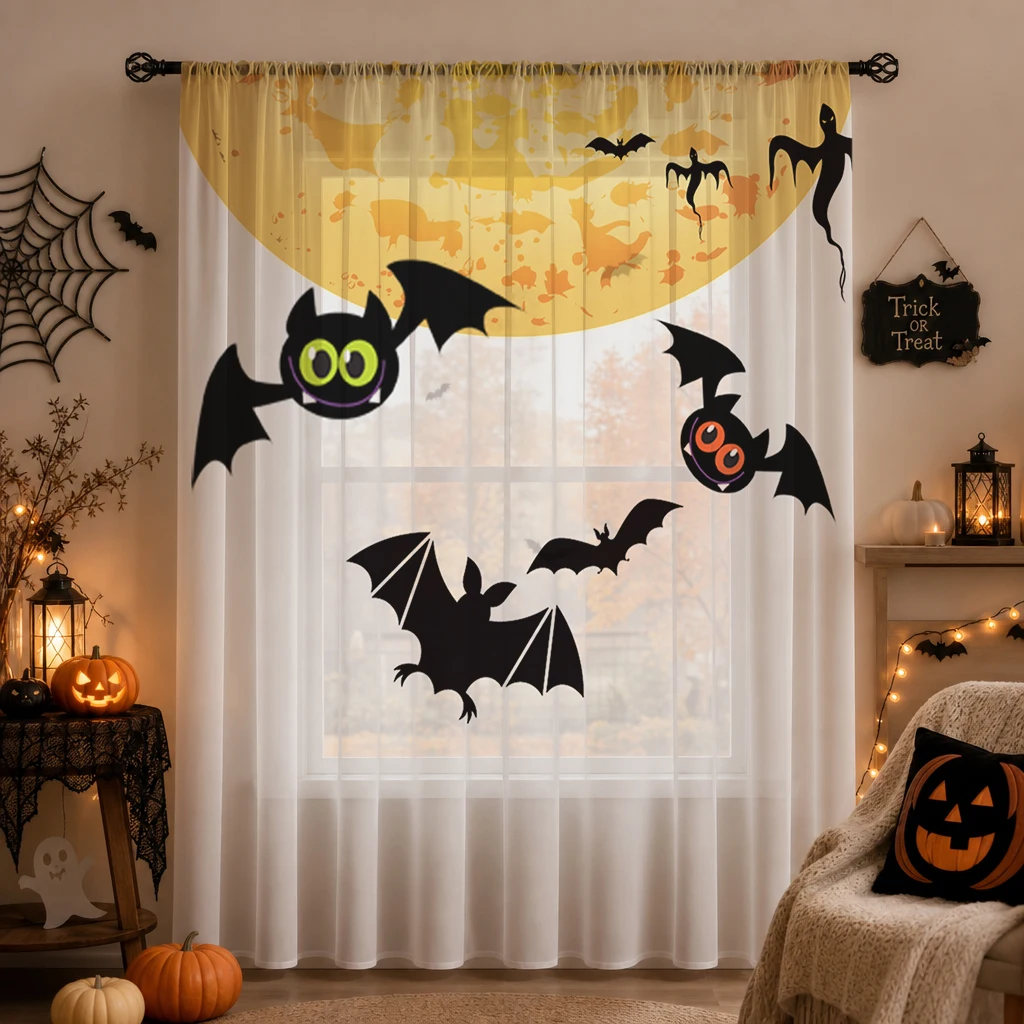 Halloween Day Gradient Sheer C - Curtain Sheer Voile review and price