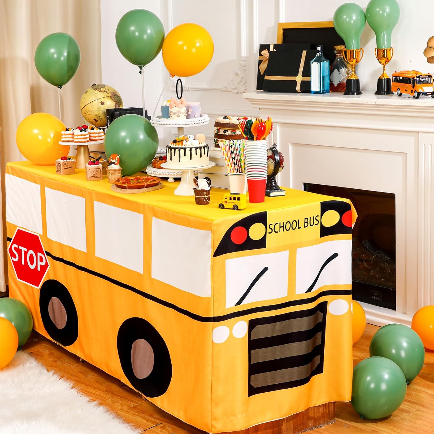 Cartoon School Bus Tablecloth  - Home Textiles News review and price