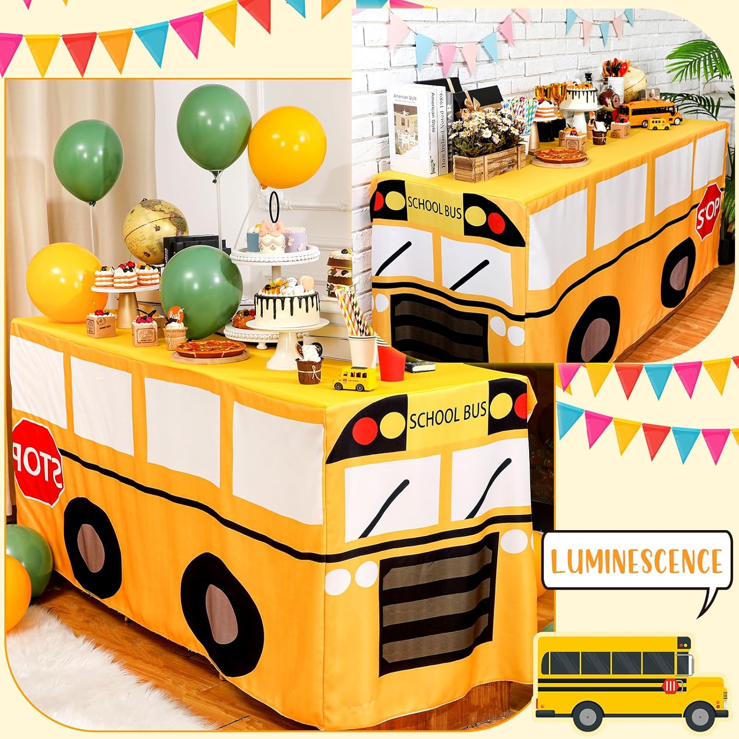 Cartoon School Bus Tablecloth  - Home Textiles News review and price